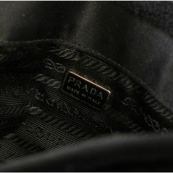 Prada Raso Black Satin Drawstring Pouch / Clutch Evening Bag - Picture 4 of 5